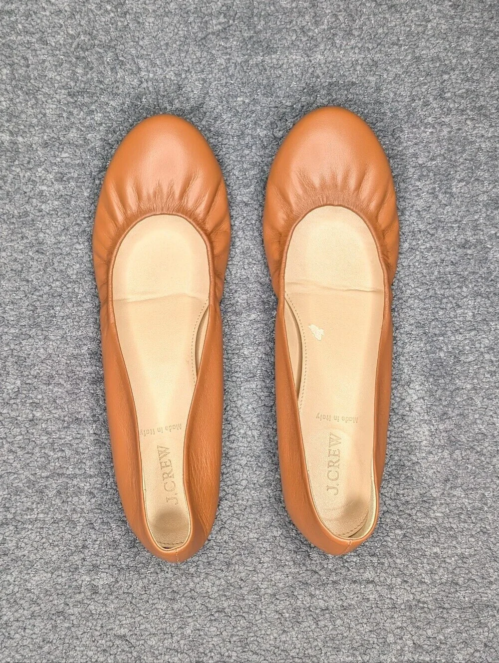 J. Crew Cece Ballet Flat Leather Burnt Sienna Women's 10